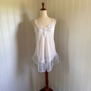Vintage Whimsigoth Regency Ivory Slip Dress size M